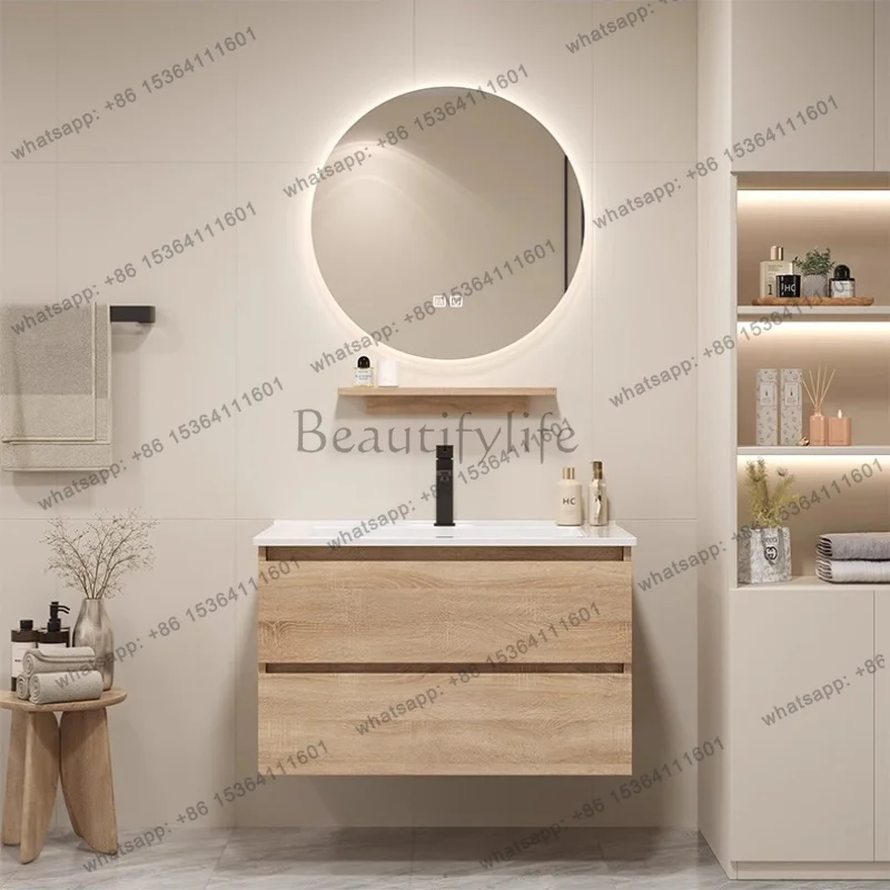 LJYDisplay Bedroom Bathroom Cabinet Toilet Luxury Wooden Space Saver Bathroom Cabinet Drawers Mirror Archivadores Hotel Furnitur