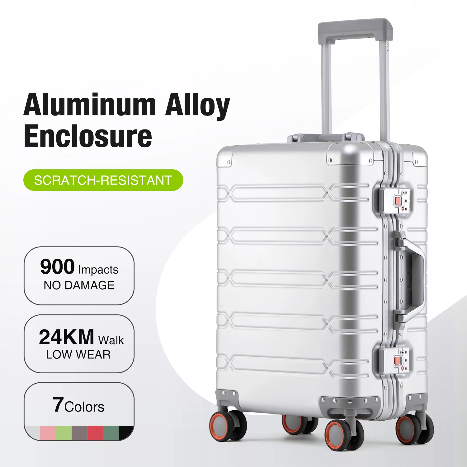 

Large-Capacity All-Aluminum Magnesium Alloy Luggage 20/24/29 Inch 360° Spinner Wheels TSA Lock Carry-On Checked Suitcase