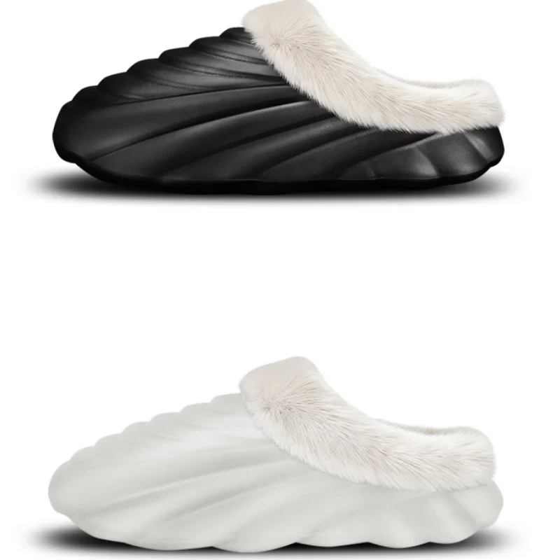 

1 Pair Winter Slippers For Men Women Outdoor Fashion Waterproof Plush Cotton Slippers Indoor Warm Cozy Non-slip Home Shoes