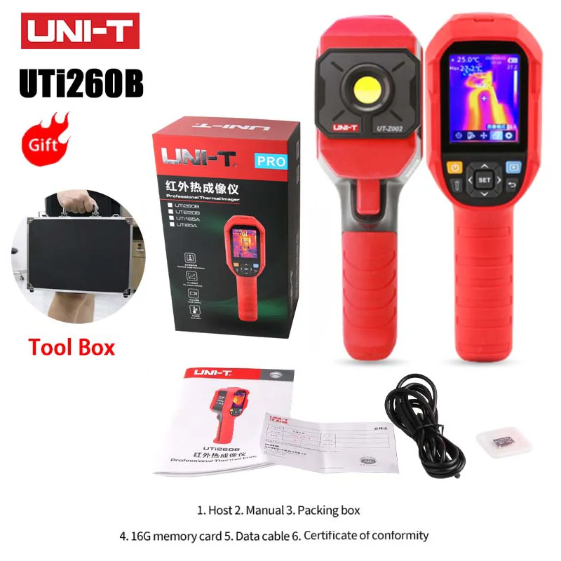 UNI-T UTi260B UTi260A Digital Infrared Thermal Imager Thermometer LED Water Supply Light Thermal Camera Air Conditioning Repair