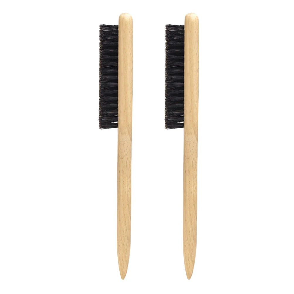 

2pcs Beard Brush Shaping Tool Scrubber Soft Maintenance Grooming Kit Men Barber Combs Wide Tooth Comb Boar Bristle