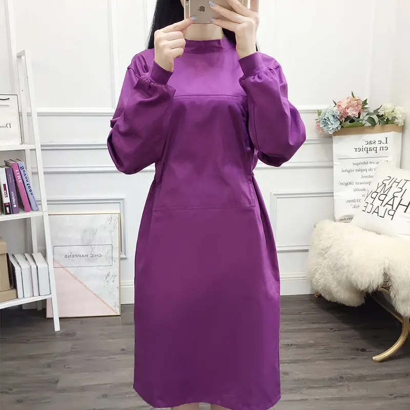 S-XXL Women Uniform Cotton Nursing Clothes Overalls Shirt Long Sleeve Doctor Workwear Isolation Clothing Oral Surgery Uniform