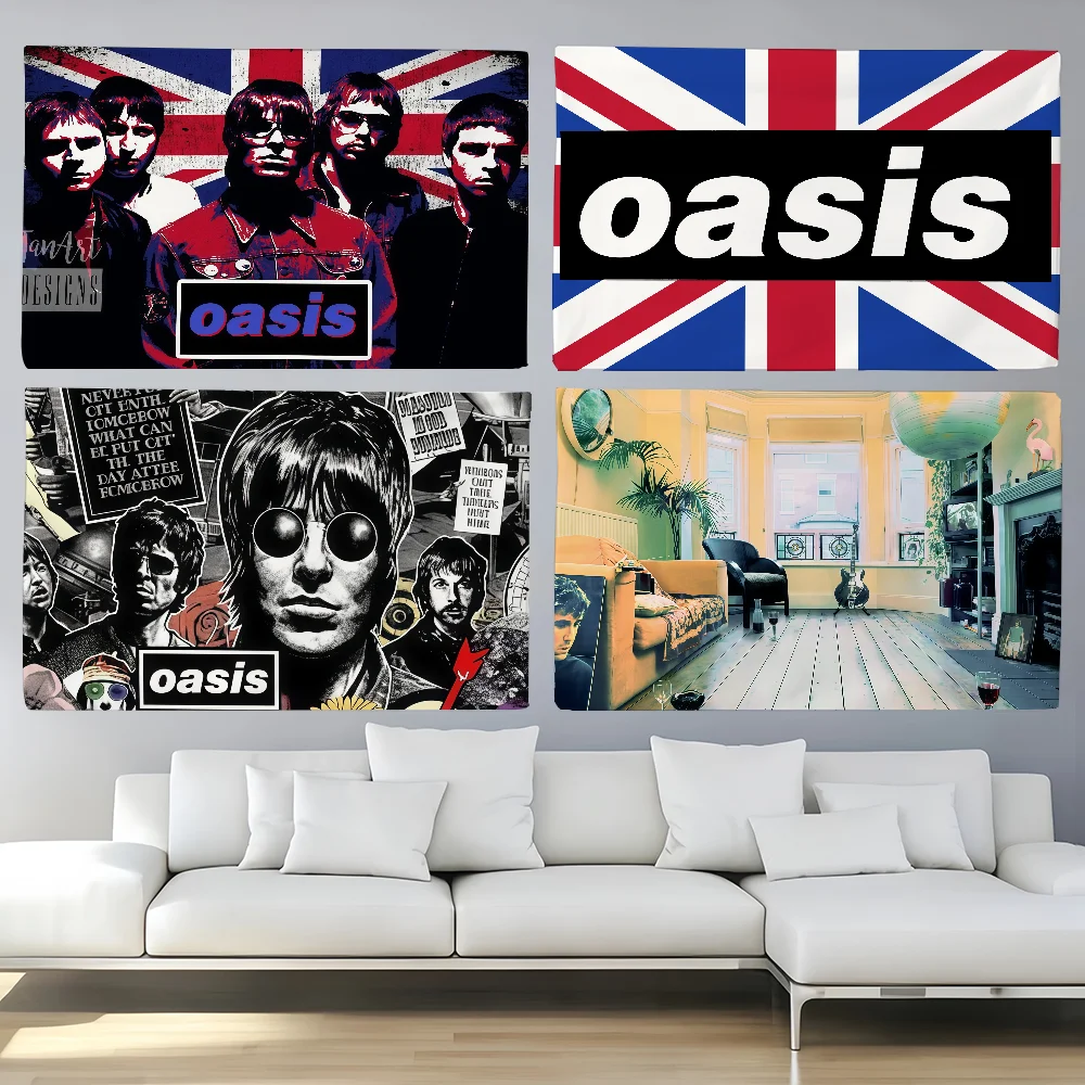 O-Oasis Rock Band  flag For Bedroom Living Bar Garden Outdoor Active  Decoration Background And Concert