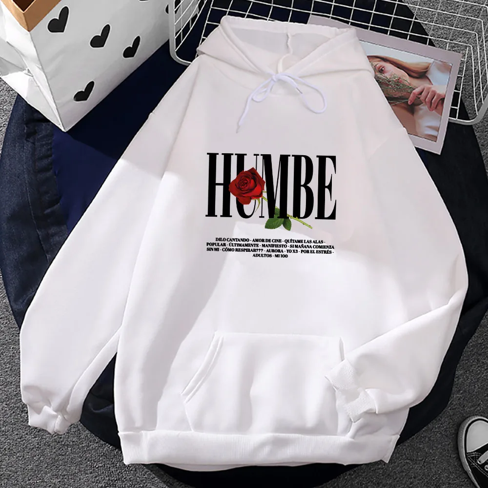 Rose Humbe Printing Hoodies Casual Winter Long Sleeve Sweatshirt for Winter/Fall Streetwear Hip Hop Unisex Soft Pullovers Hoodie