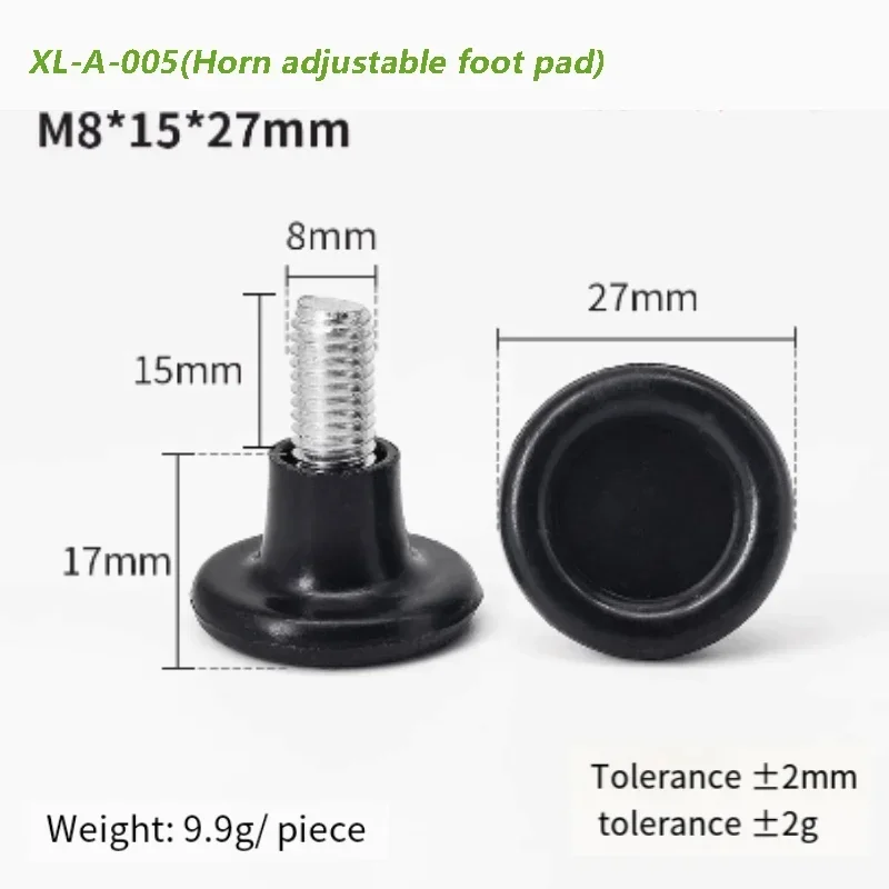 M8 Leveling Foot Screw On Type PP Plastic Furniture Table Chair Sofa Leg Anti-slip Feet Adjustable Leveler Base Bolt Pad