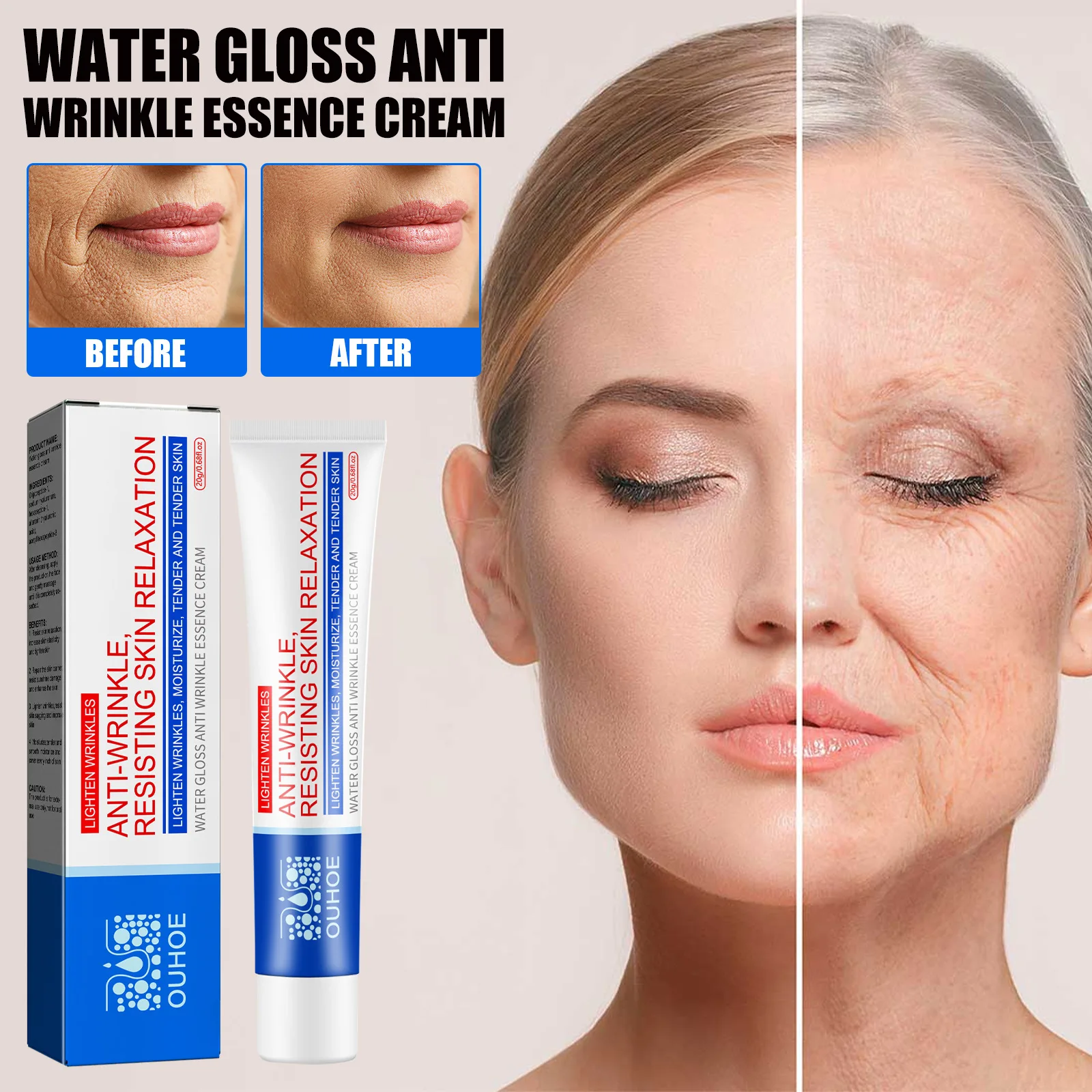 Instant Rimpelverwijderaar Gezichtscrème Lifting Verstevigende Anti-Aging Vervagen Fijne Lijntjes Halen Gladde Huid Hydraterende Voedende Crème