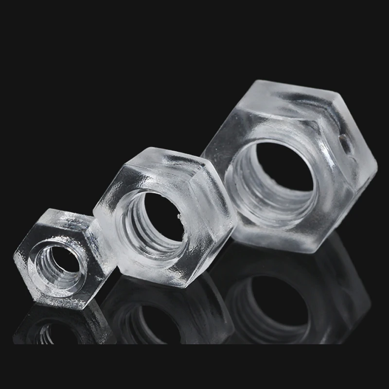 5~50Pcs PA66 Nylon Hex Nut Hex Metric Thread Nut Plastic Nut White Black Transparent Lock screw cap M2 M2.5 M3 M4 M5 M6M8M10~M20 image 3