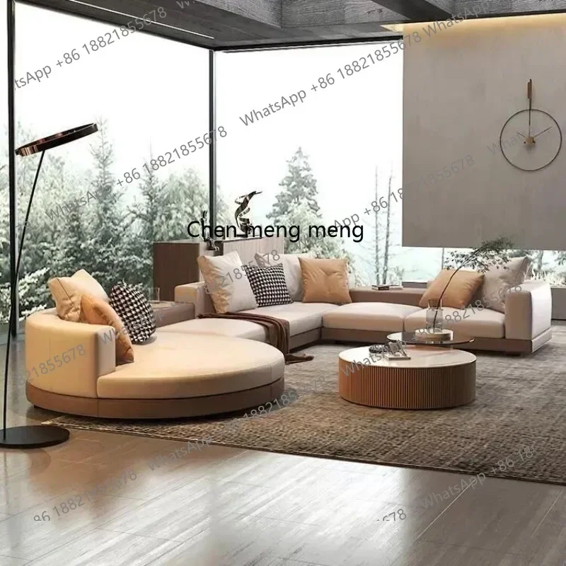 P32 Sofa Italian minimalist living room first layer cowhide modern villa horizontal hall designer sofa
