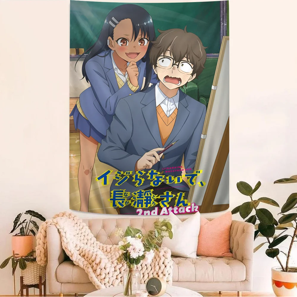 Anime Nagatoro San Tapestry Art Printing Japanese Wall Tapestry Anime Wall Hanging Home Decor