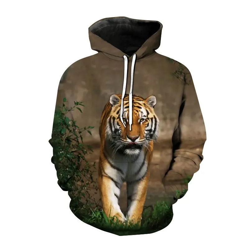 New Year Tiger Hoodies Men's Y2k Sport 3D Printing Tops Loose Sweatshirt Long Sleeve Pullover Sweaters Clothes For Men Clothing