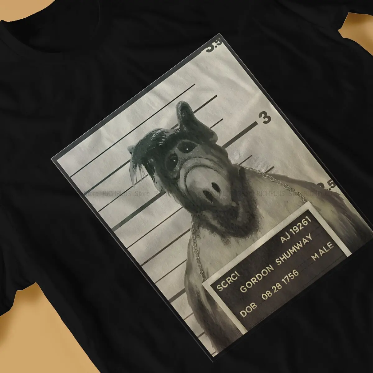 Alf Mugshot Unique TShirt ALF The Animated Series Leisure Polyester T Shirt Summer T-shirt For Adult