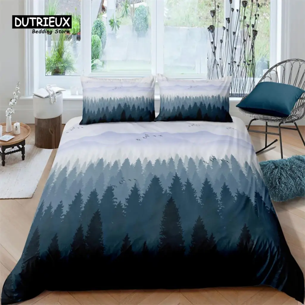 

Luxury 3D Misty Forest Print Home Living Comfortable Duvet Cover Set Pillowcase Kids Bedding Set Queen and King EU/US/AU/UK Size