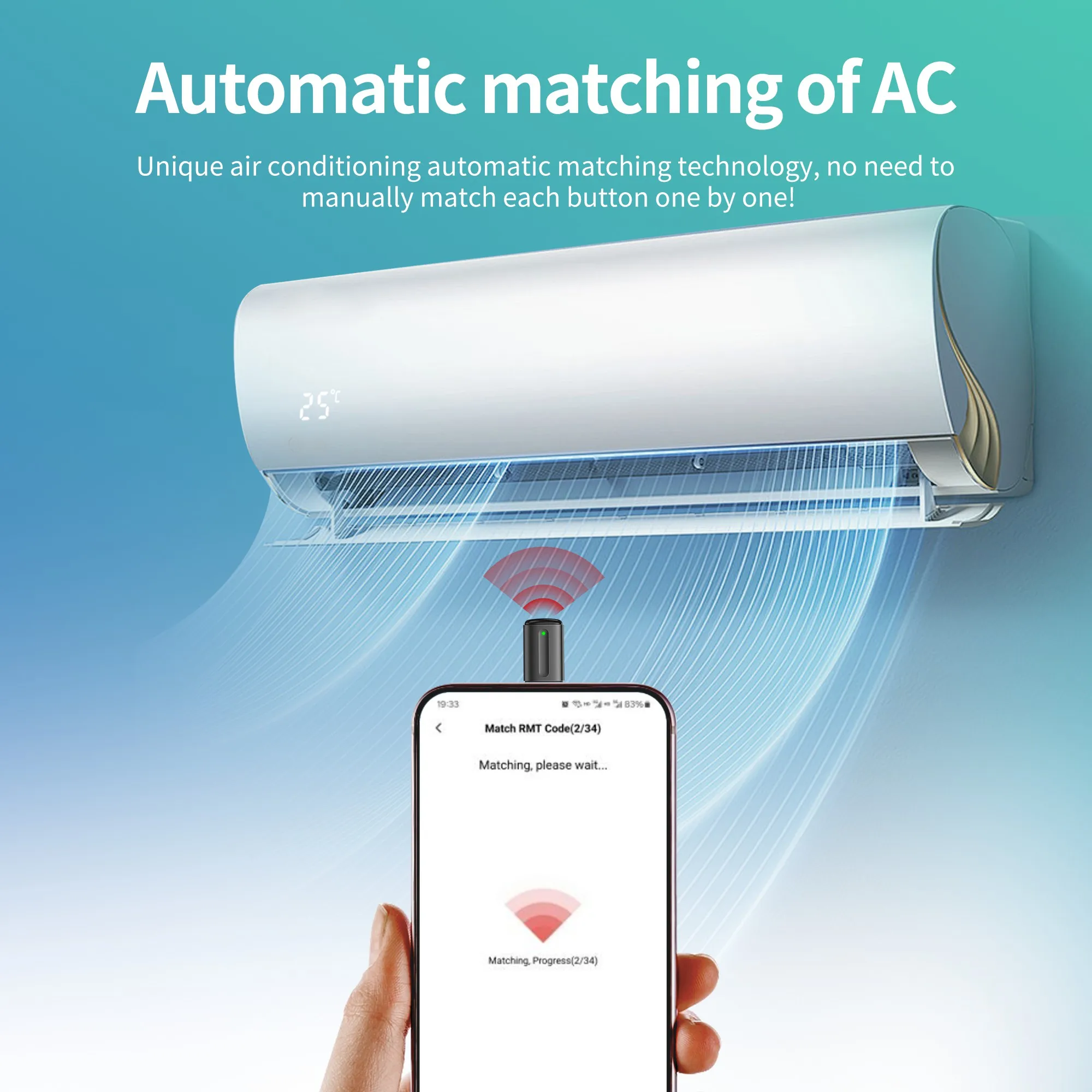 Smartphone infravermelho universal controle remoto 3 em 1 telefone transmissor infravermelho relâmpago/tipo c/micro para android e ios tv ventilador