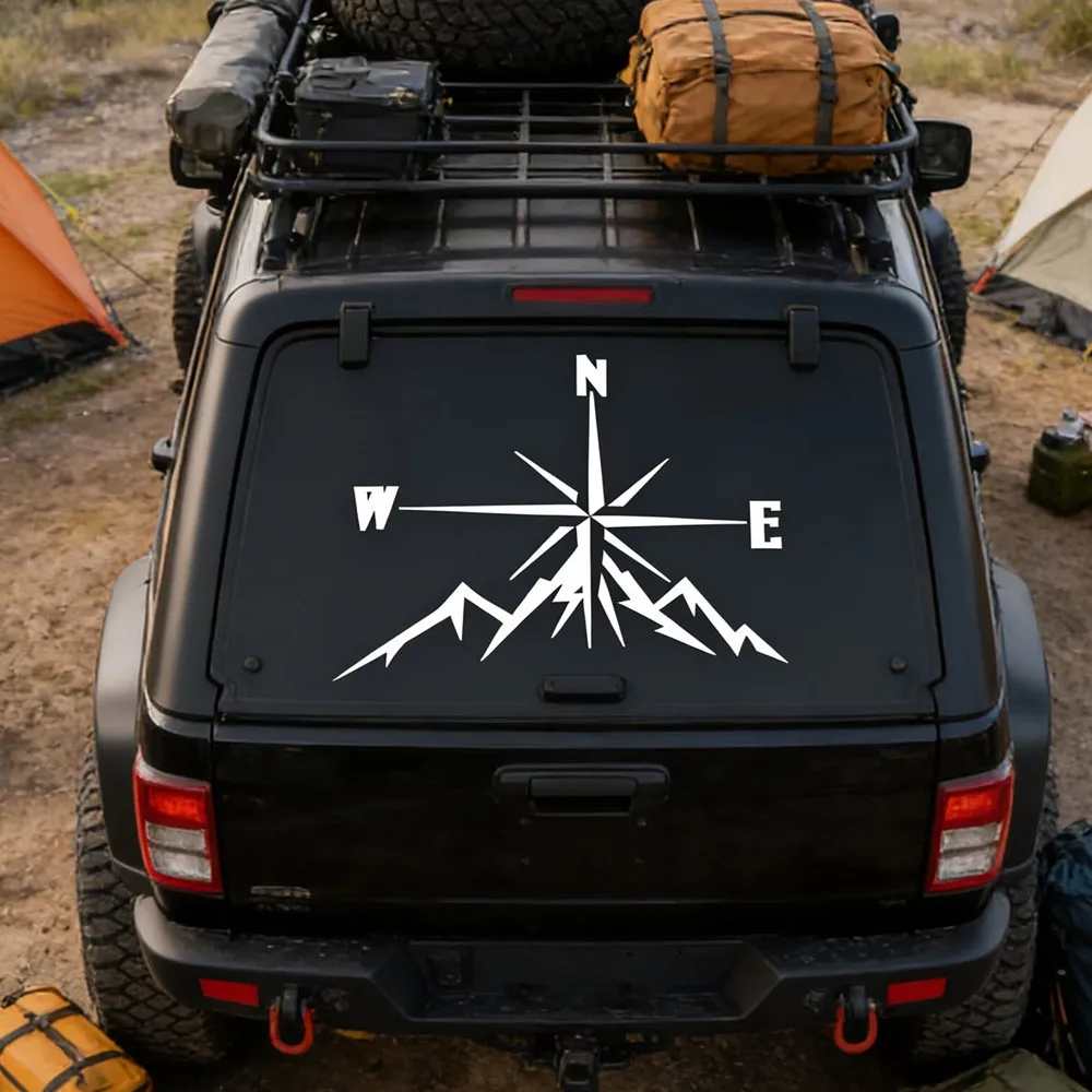 

Car Mountain Styling Sticker for Van Camper Caravan Truck Camping Rv Cargo Motorhome Compass Decor Decal Accessories Car Sticker