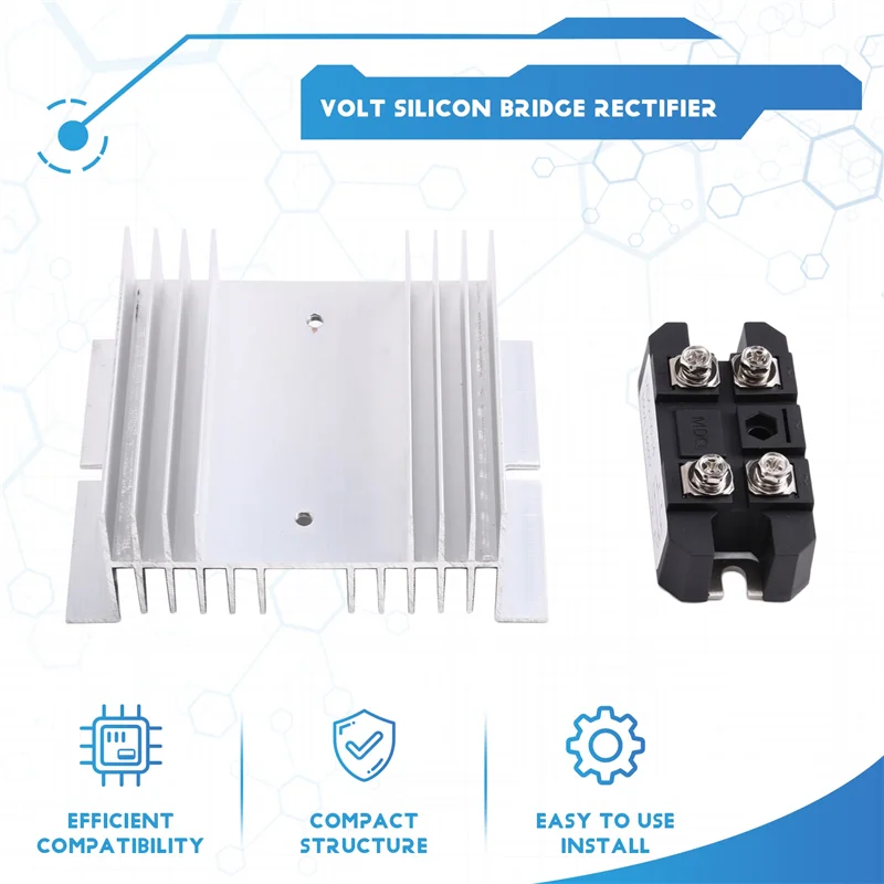 B63B-Scatola metallica Volt Silicon Raddrizzatore a ponte a diodi monofase monofase MDQ 100A 1600V Amp Modulo ponte raddrizzatore monofase