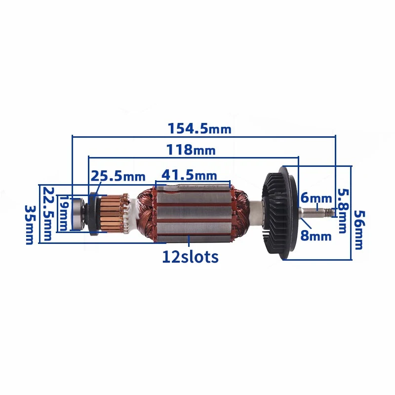 AC220-240V Rotor Armature Anchor Stator for Bosch GWS850C GWS8-100 GWS8-125C GWS8-100CE GWS8-125 Angle Grinder Replacement Parts