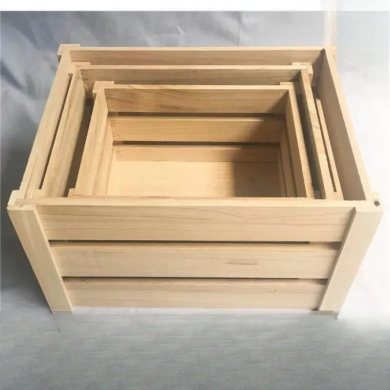 Small Wood Frame Storage Box Display Stand Fruit Showcase Prop Vintage Style ABEYINUOR Brand Bag Accessory