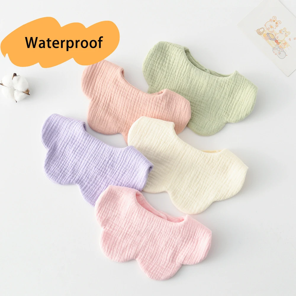 Einfarbig Baby Fütterung Sabbern Lätzchen Neue Kleinkinder Baumwolle Gaze Blütenblatt Speichel Handtuch Weiche Spucktuch Für Neugeborene Kleinkind Kinder Lätzchen