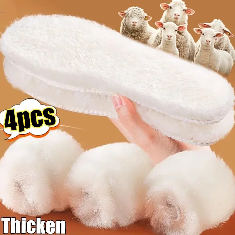 6/2 قطعة النعال جلد الغنم الطبيعي الحقيقي الفراء الصوف الكشمير الثلوج الأحذية بطانة حذاء الرجال النساء الأطفال الصوف النعال أحذية الشتاء الدافئة #3