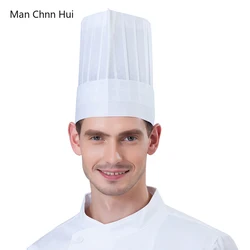 20 Pcs Disposable Chef Hat Catering Hotel Kitchen Hats Restaurant Men Cook Non-Woven Cap Bakery Waiter Breathable Work Caps