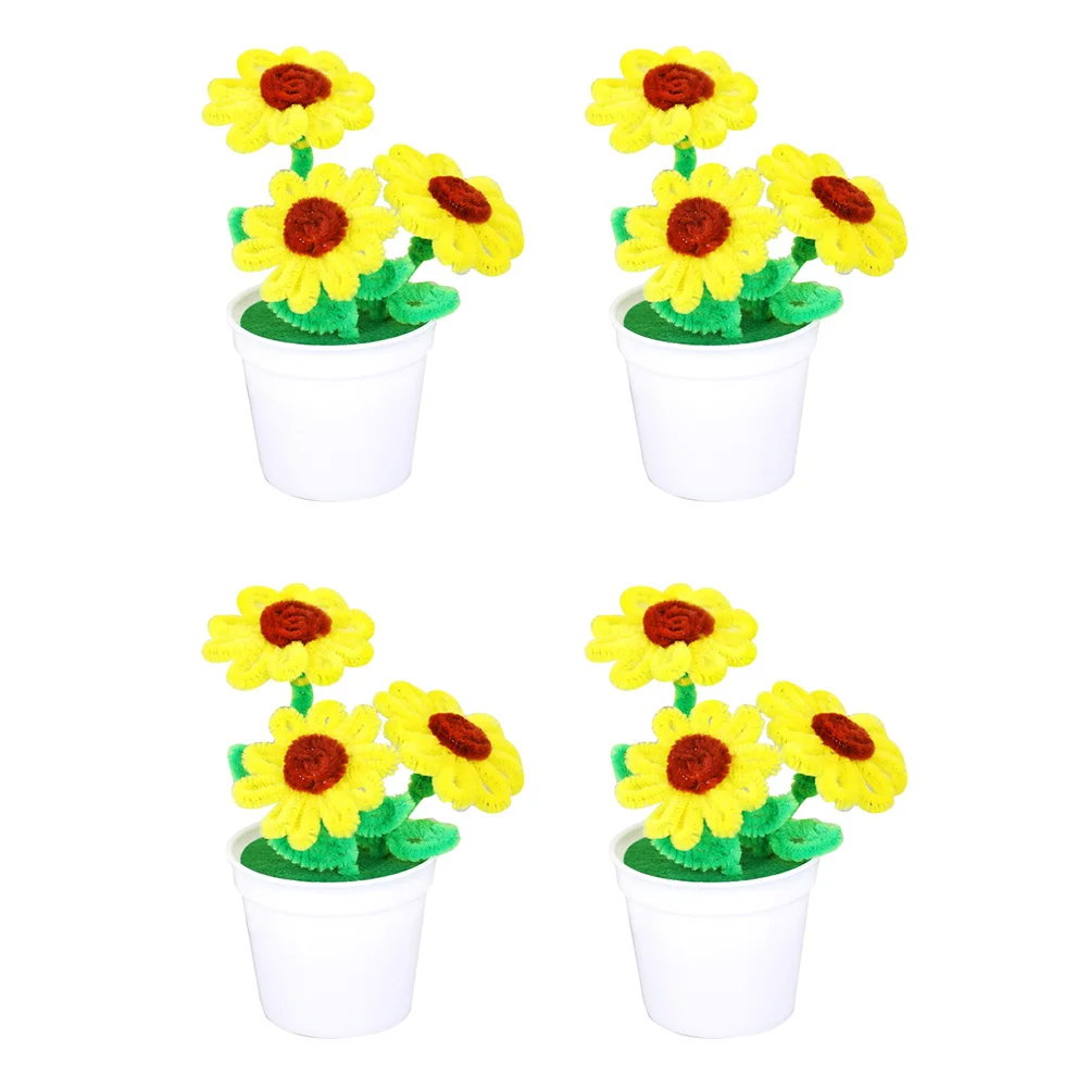 مجموعة أوعية زهور مكونة من 4 قطع للأطفال، متينة وعملية وعملية لعيد الأم والذكرى السنوية وتاريخ عيد الحب والنشاط الحرفي #6