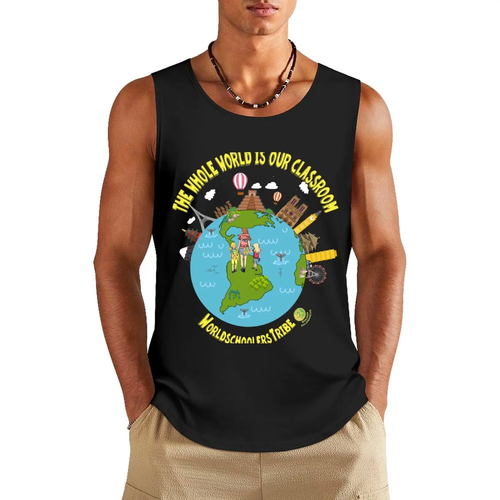 

The Whole World in Our Classroom Tank Top tops t shirt gym gym accessories men