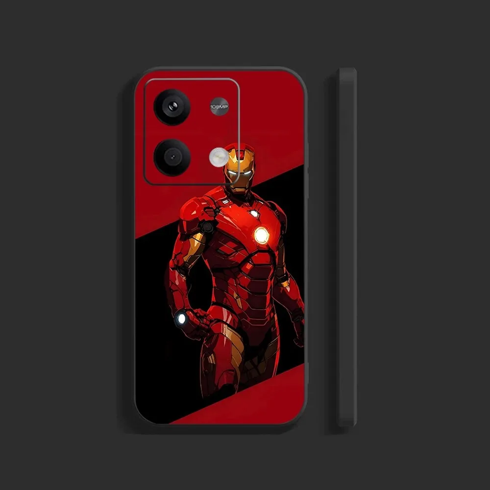 M-Marvel Heroes I-iorn Man Phone Case For Xiaomi 11 Redmi Note 11 5G 8T 9A 9 10T Note8Pro Note9 12SUltra Black Case