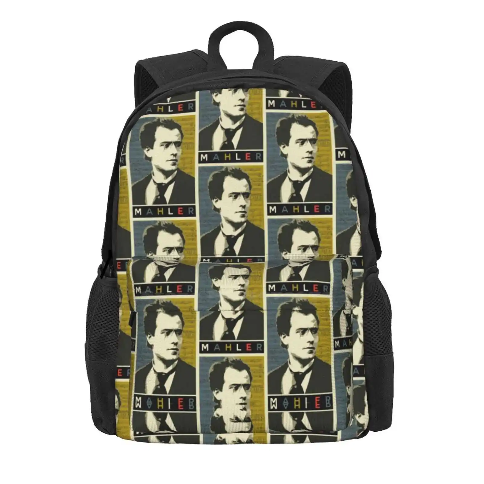 Mahler 5 Hot Sale Schoolbag Backpack Fashion Bags Composers Gustav Mahler Classical Music Symphony Retrocool Vintagecool Ken