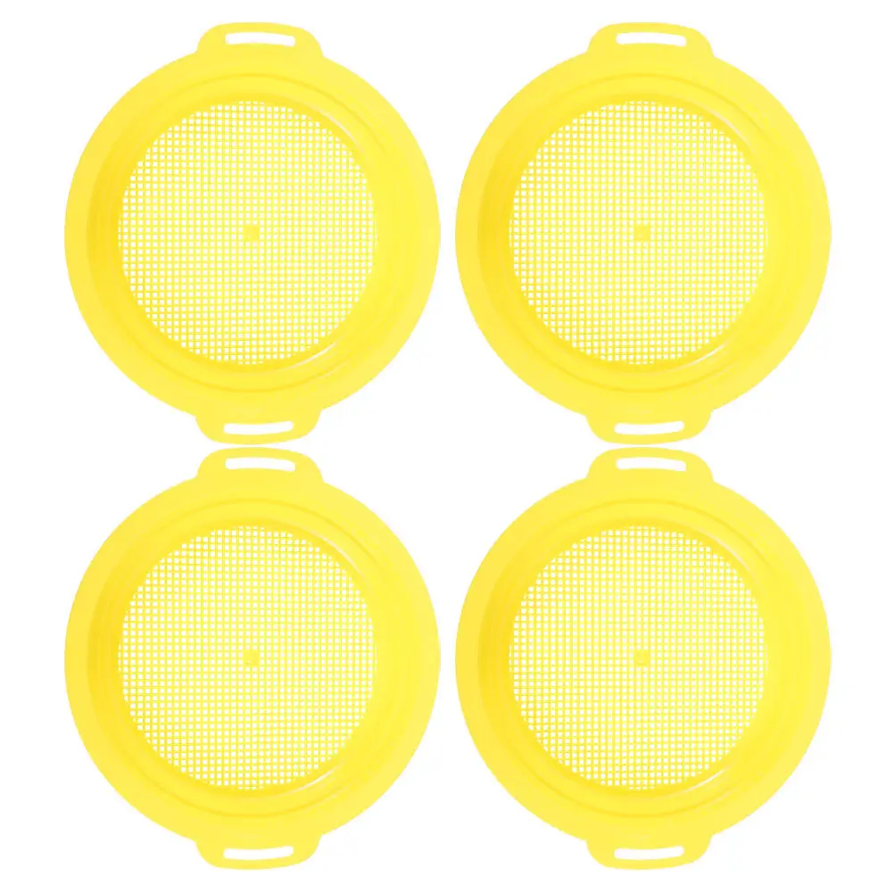 

Набор из 4-х сетчатых сит-тарелок для просеивания песка, портативный фильтр для золотодобычи, инструмент для промывки золота, сито-тарелка для золотодобычи