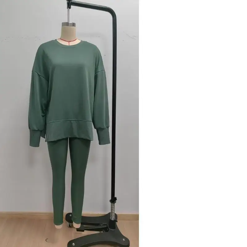 652F Casual Long Sleeve Sweatshirt Tunics Tops and Leggings Set for Womens 2 Piece Outfits,Matching Lounge Sets Sweatsuits