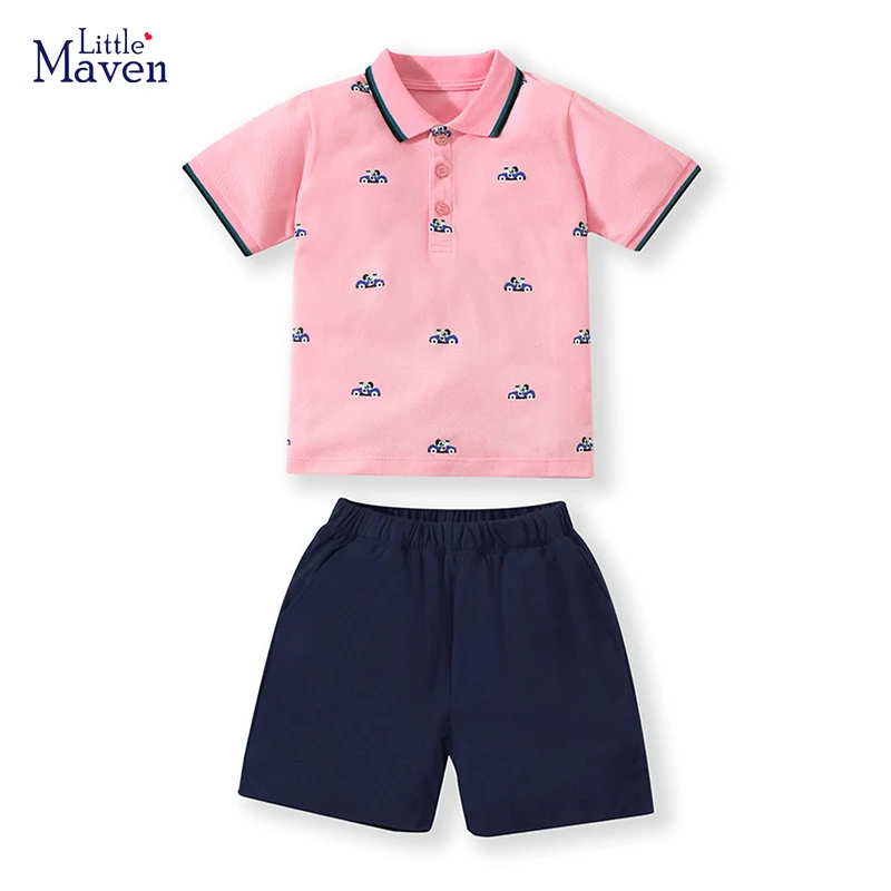 

Little maven Tracksuit for Teenage Boys Kids Outfit 2023 Summer Baby Clothes Sets Cartoon Children Tops+Pants Clothes Cotton