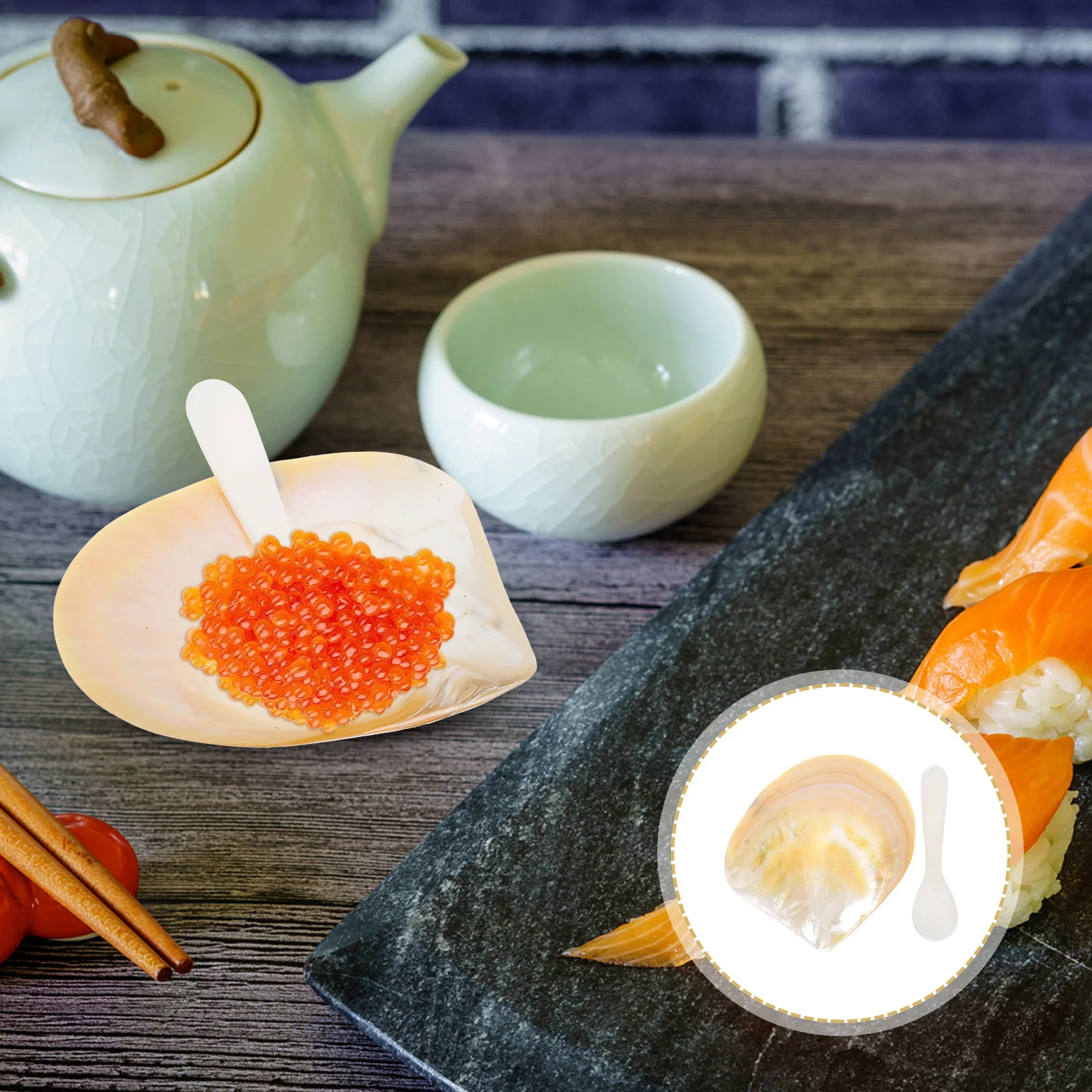 

1 комплект, мини-икра, украшение из натуральной ракушки, изысканное украшение для стола, гладкая поверхность, легко чистится, разные цвета