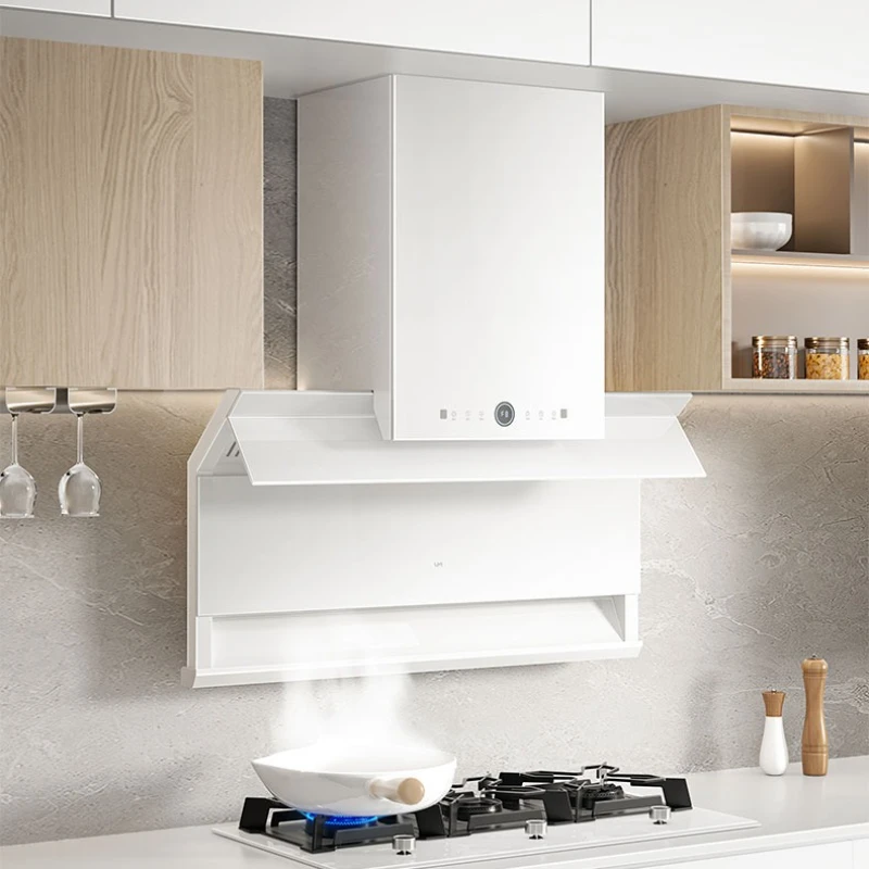 Range hood gas stove set 7-character hood stove white set household kitchen top side
