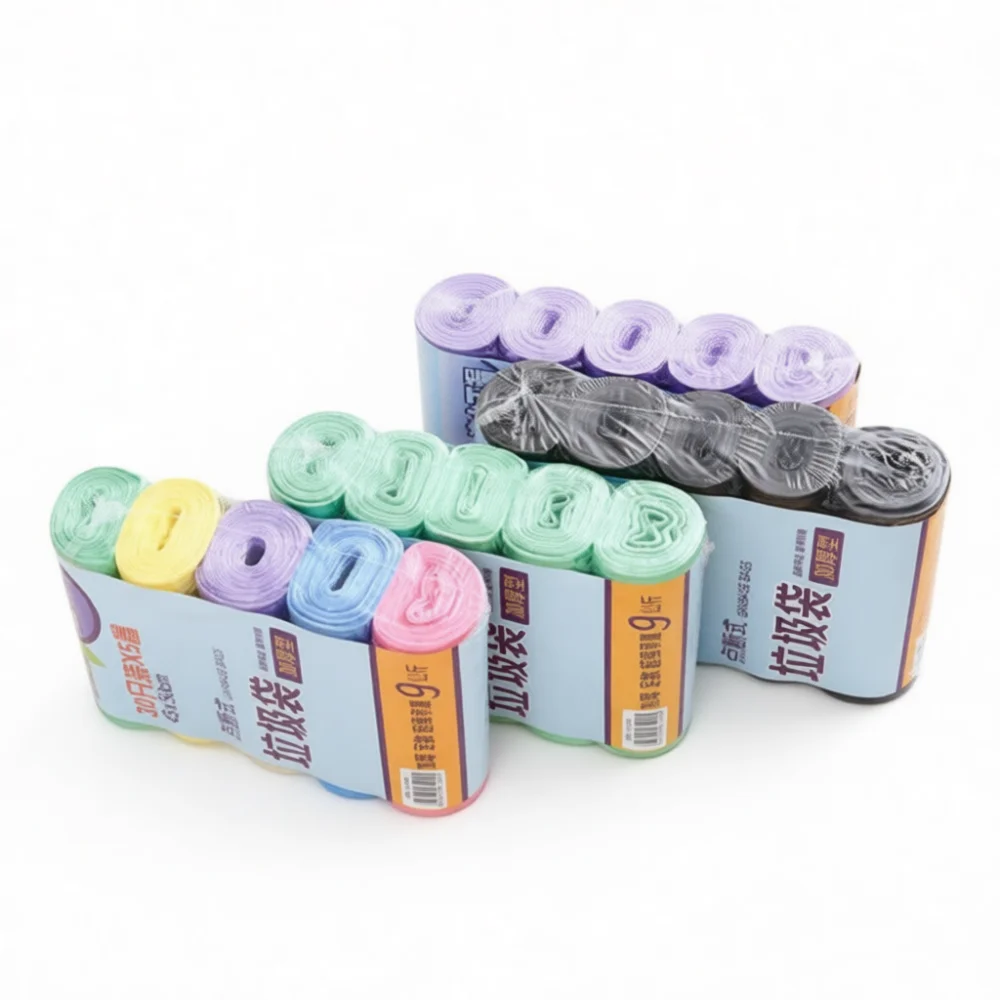 Pcs Kitchen Trash Liners Thickened Multi Color Sorting Garbage Bags Durable Plastic Home Storage Organizer Flat Mouth Roll