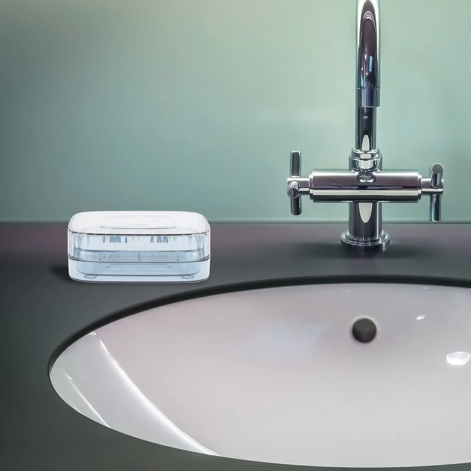 Chic Double Layer Soap Holder Travel Dish with Stable Base Drain Holes for Bathroom Kitchen Shower Supplies