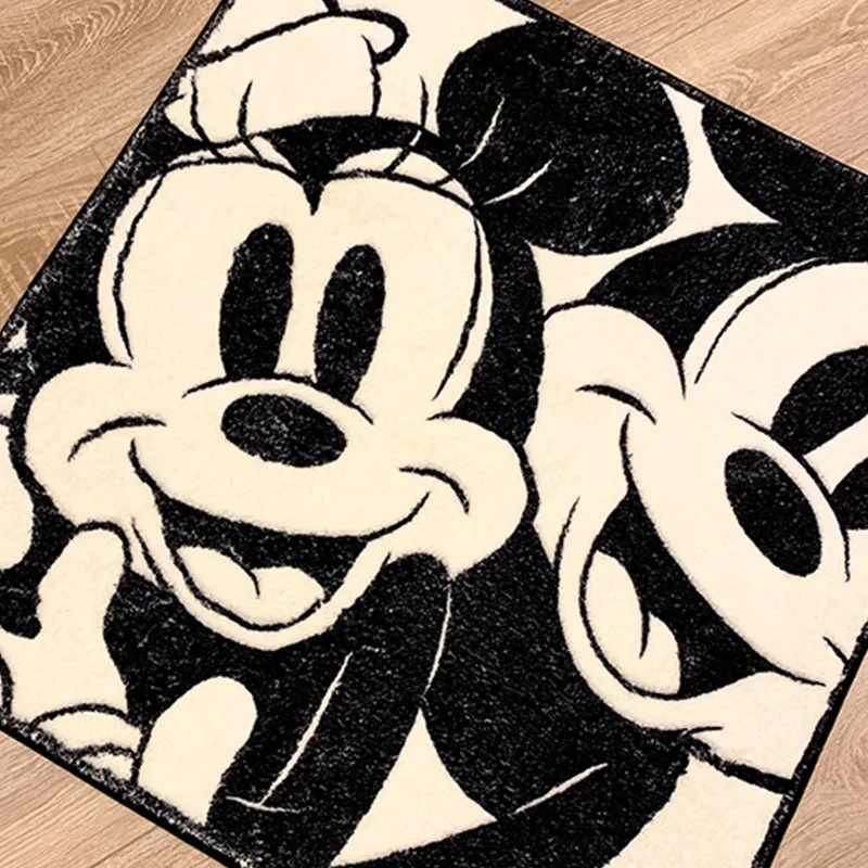 Disney Mickey Mouse Cushion Anime Bathroom Non-slip Mat Kawaii Faux Cashmere Absorbent Carpets Living Room Bathroom Mat Carpet