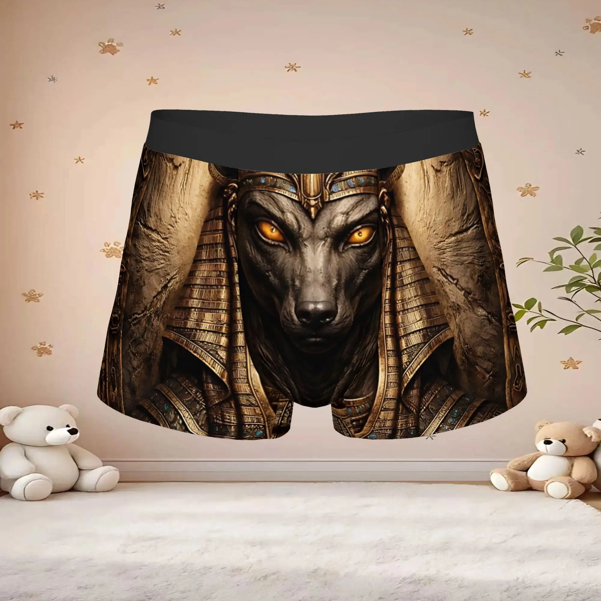 1pc Vintage Ancient Anubis Egyptian God Graphic Underpants Breathbale Panties Male Underwear Cool Shorts Boxer Briefs