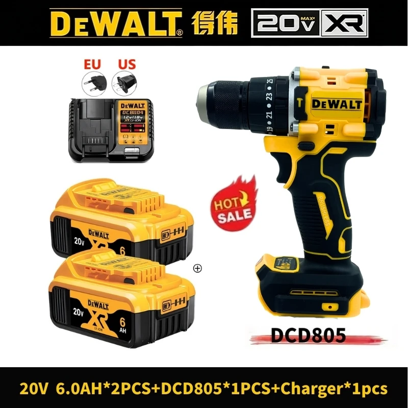 DEWALT DCD805 20V Max Cordless Brushless Impact Drill Multi-Function Handheld Electric Screwdriver Tool image 3