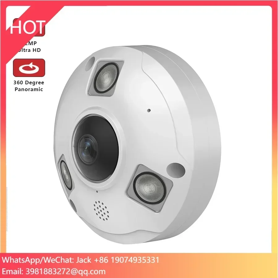 

12MP Panoramic Network IR Fisheye Camera Audio Indoor Outdoor Night Vision 360 Degree Wide Angle POE IP Security CCTV Camera