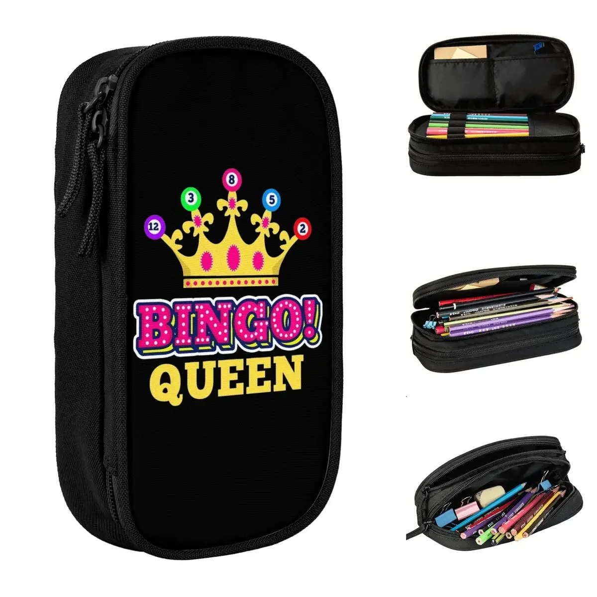 

Bingo Queen Bingo Player Pencil Case Pencil Box Pen Box for Student Big Capacity Bag School Supplies Gift Stationery