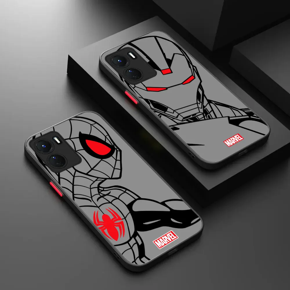 Stylish Marvel Character Lines Phone Case For VIVO V25 25E V23 V23E V21 V21E V20SE V20 V19 V17 V15 V11 V11I V5 V5LITE S 5G PRO