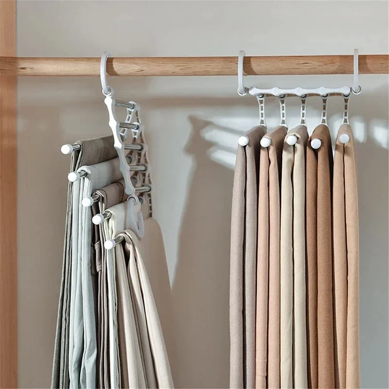 

1PC Telescopic Folding Pants Rack, Multi-layer Pants Rack, Pant Hanger, Household Magic Pant Clip, Wardrobe Storage