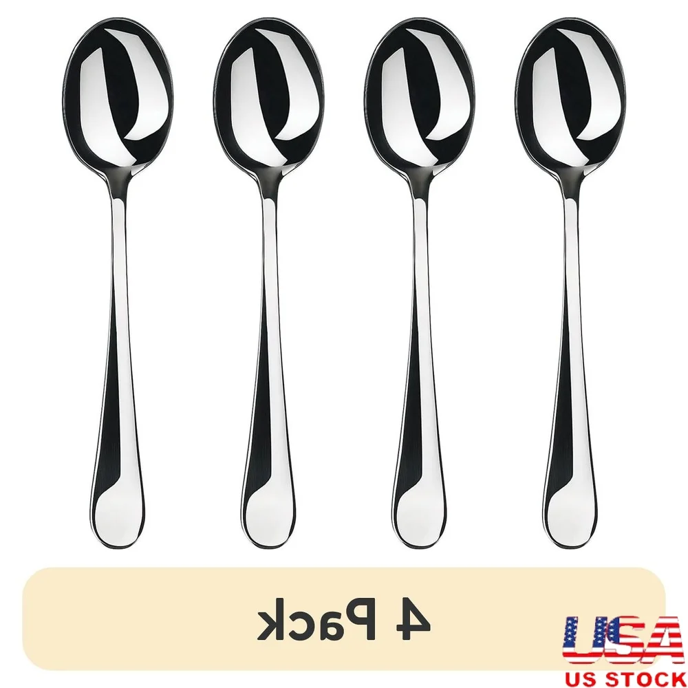 

Набор чайных ложек из нержавеющей стали, прочная полированная отделка, можно мыть в посудомоечной машине, идеальные десерты и маленькие укусы, элегантная посуда