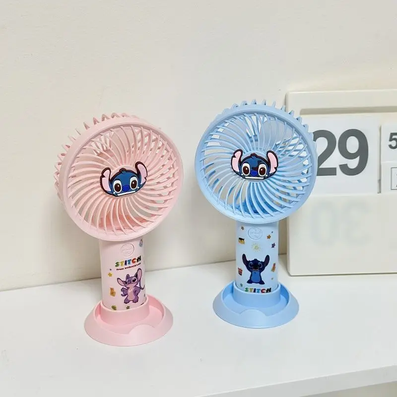 新しいリロ & スティッチアニメかわいい甘いミニファンかわいい漫画アニメアクセサリー USB 充電発光ハンドヘルドファンキッズギフトおもちゃ