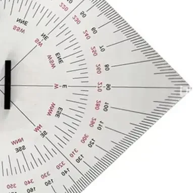 2 Pieces Marine Chart Plotting Triangle Ruler Protractor 300 Mm For Navigation  For Test Measurement Tool Accessory