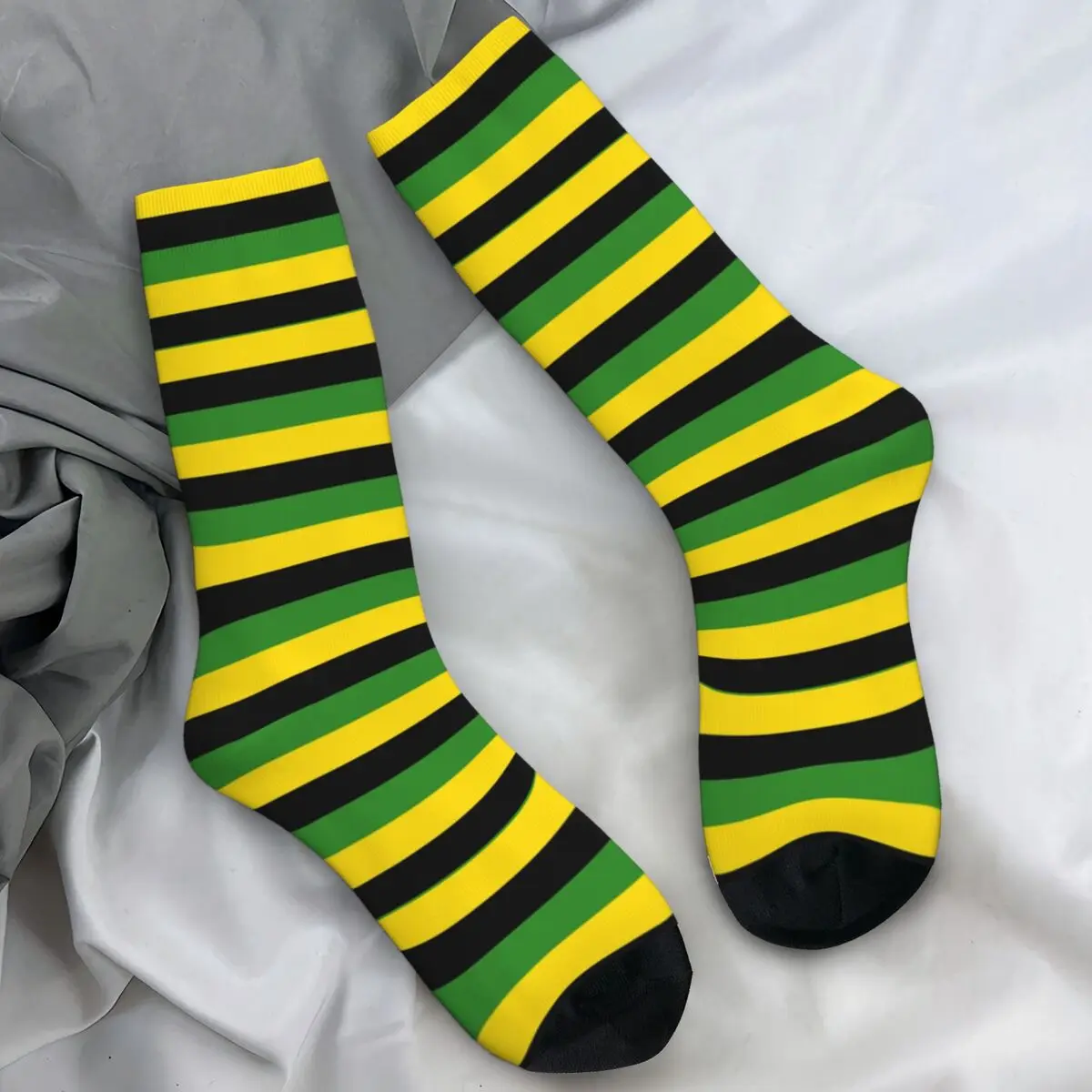 

Носки для пар, флаг Ямайки, полосатые чулки с геометрическим рисунком, осенние теплые мягкие носки Kawaii, нескользящие носки с графическим рисунком для скейтборда