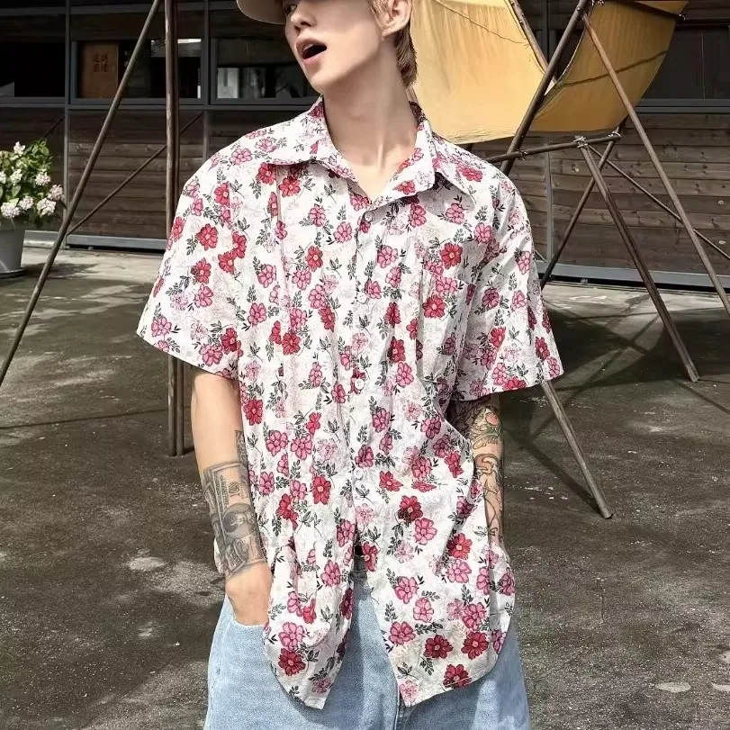 

Casual ort Sve Men's irt Large Size Autumn Winter Hong Kong Sle Vintage Color Colion Flower Open Cardigan Casual ...