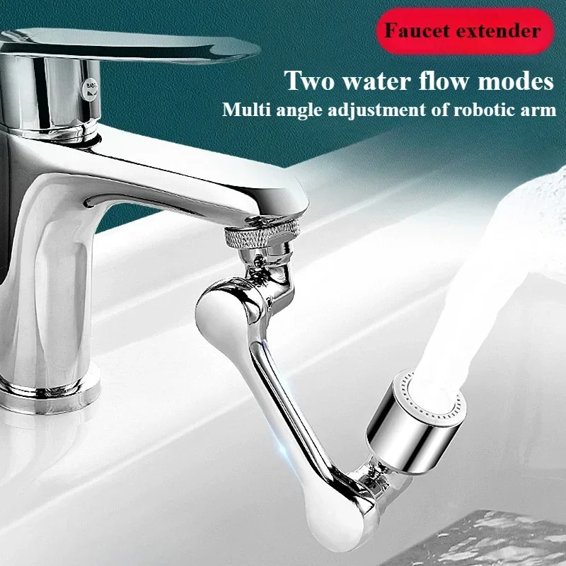 

Bathroom brass robotic arm, kitchen multi angle adjustable faucet extender, washbasin external splash proof rotating joint