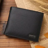 Genuine Leather Mens Wallet Premium Product Real Cowhide Wallets For Man Short Black Wallet Portefeuille Homme Short Purses 1