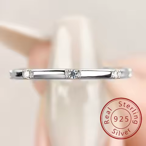 925 Sterling Silver Round Simple Plain Multi Color Zircon Ring For Women Anniversary Party Creativity High Quality Fine Jewelry